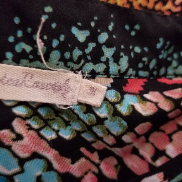 Tea Rose Women's Blouse Medium Boho Roll Tab 3/4 Sleeves - Picture 3 of 5